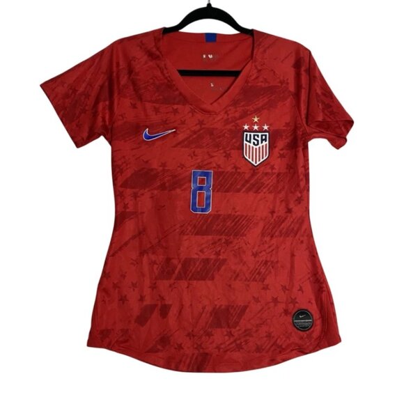 Nike USA Womens Soccer National Team Dri Fit Red Jersey Julie Ertz #8 Size Large - Picture 2 of 8